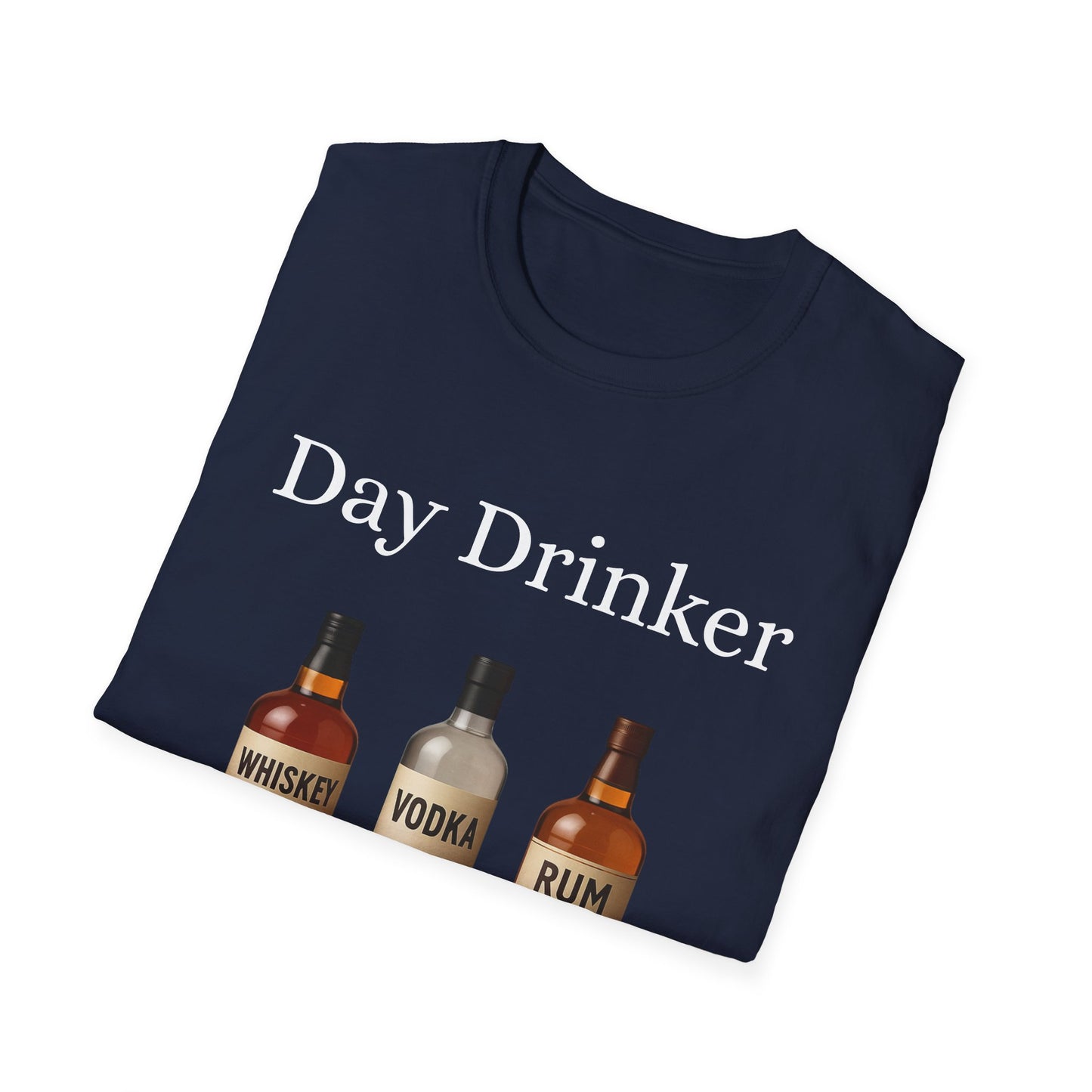 Liquor Bottle Graphic T-Shirt — Whiskey Vodka Rum Vintage Bar Tee
