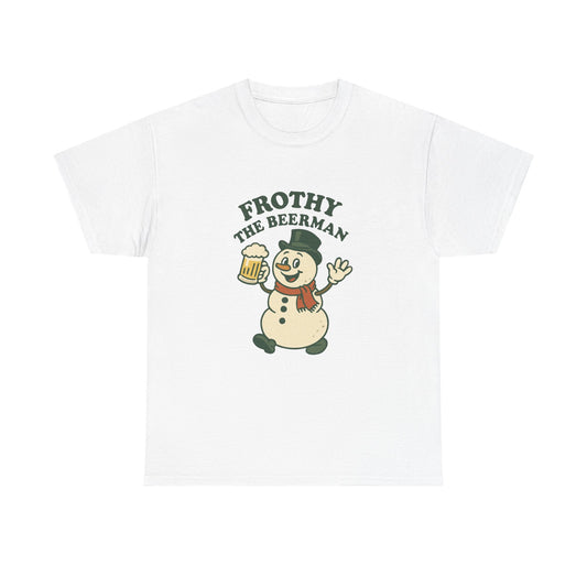 Frothy the Snowman Tee – Funny Holiday Beer T‑Shirt