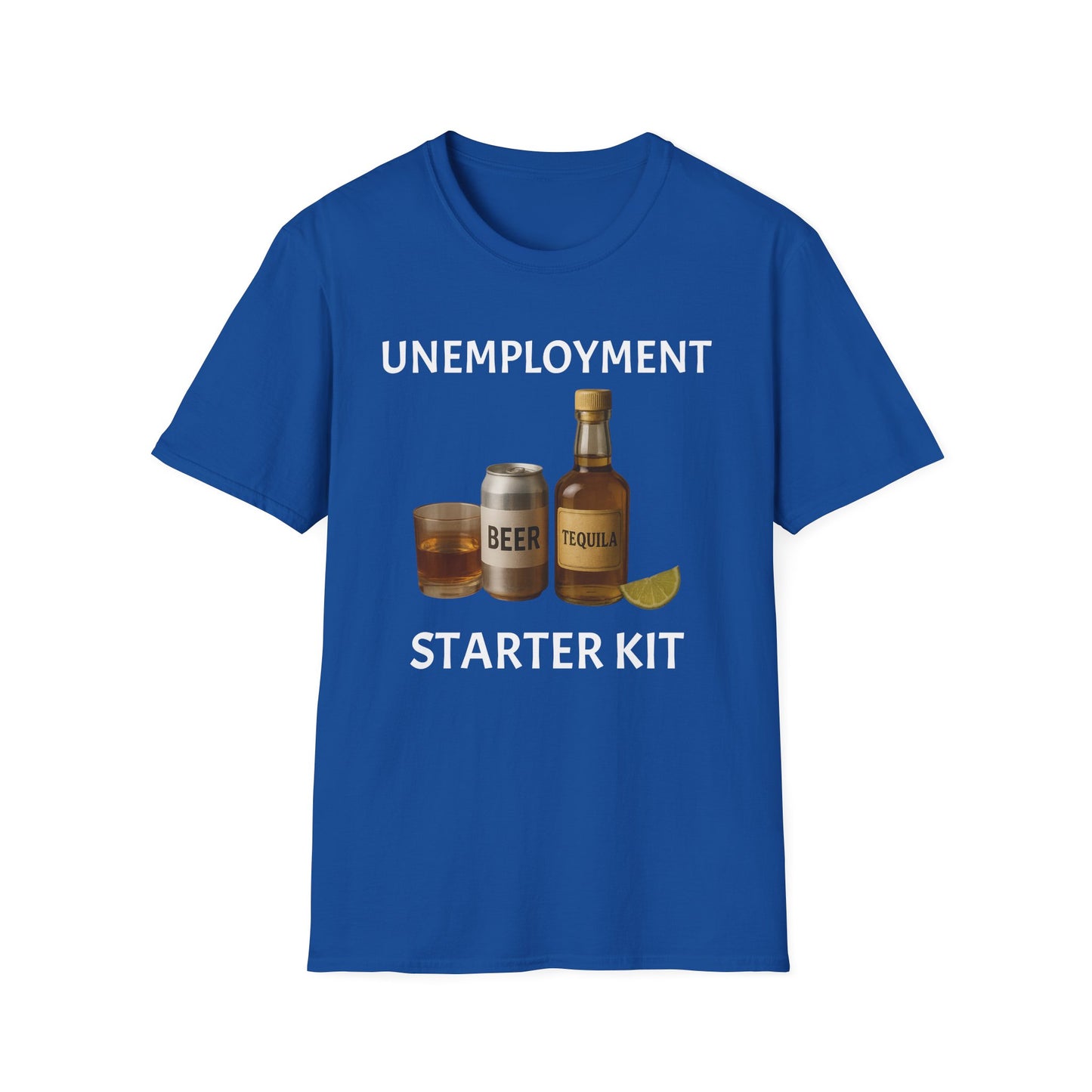 Unemployment Starter Kit T‑Shirt — Funny Beer & Tequila Graphic Tee