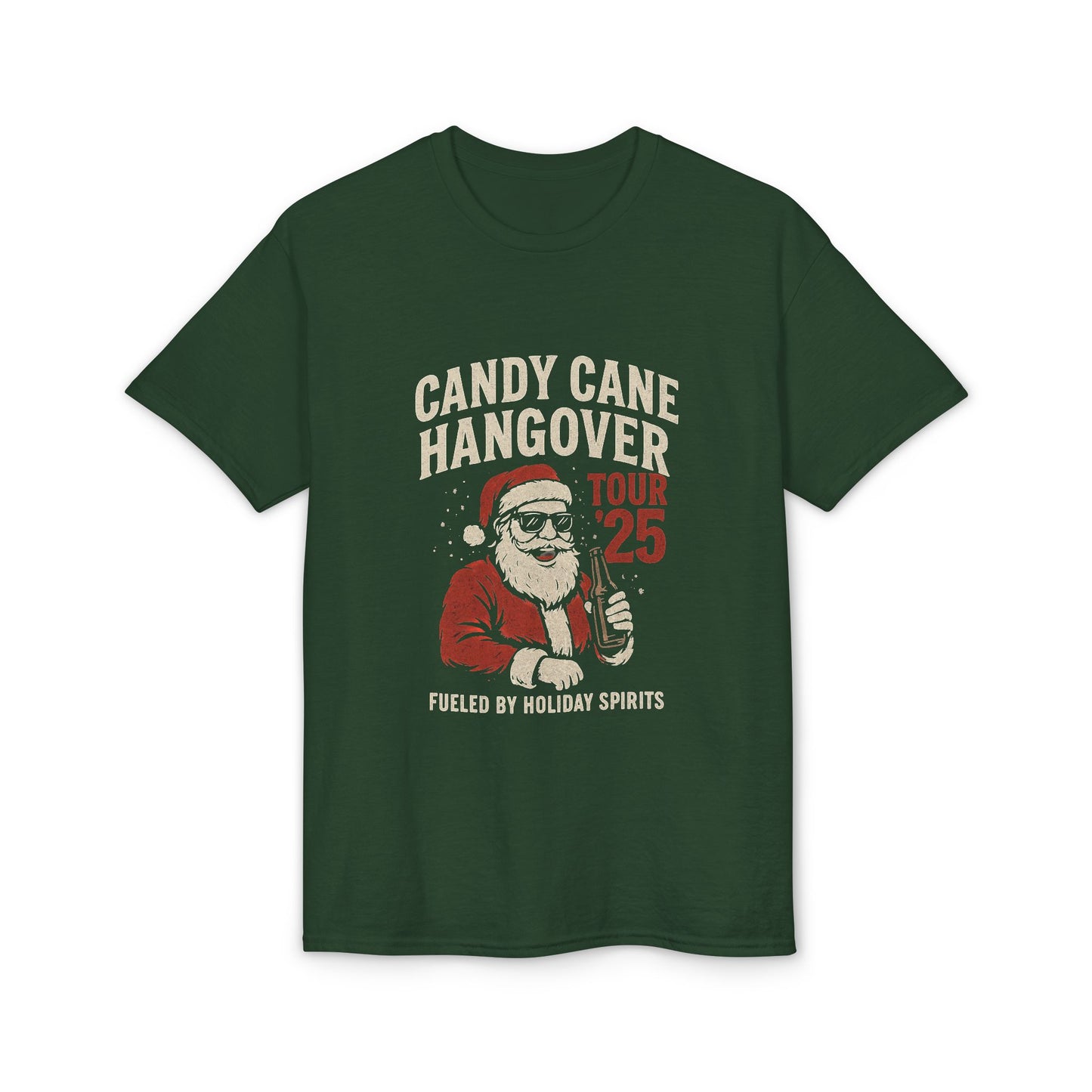 Candy Cane Hangover T-Shirt — Vintage Santa "Dec 25" Holiday Party Tee