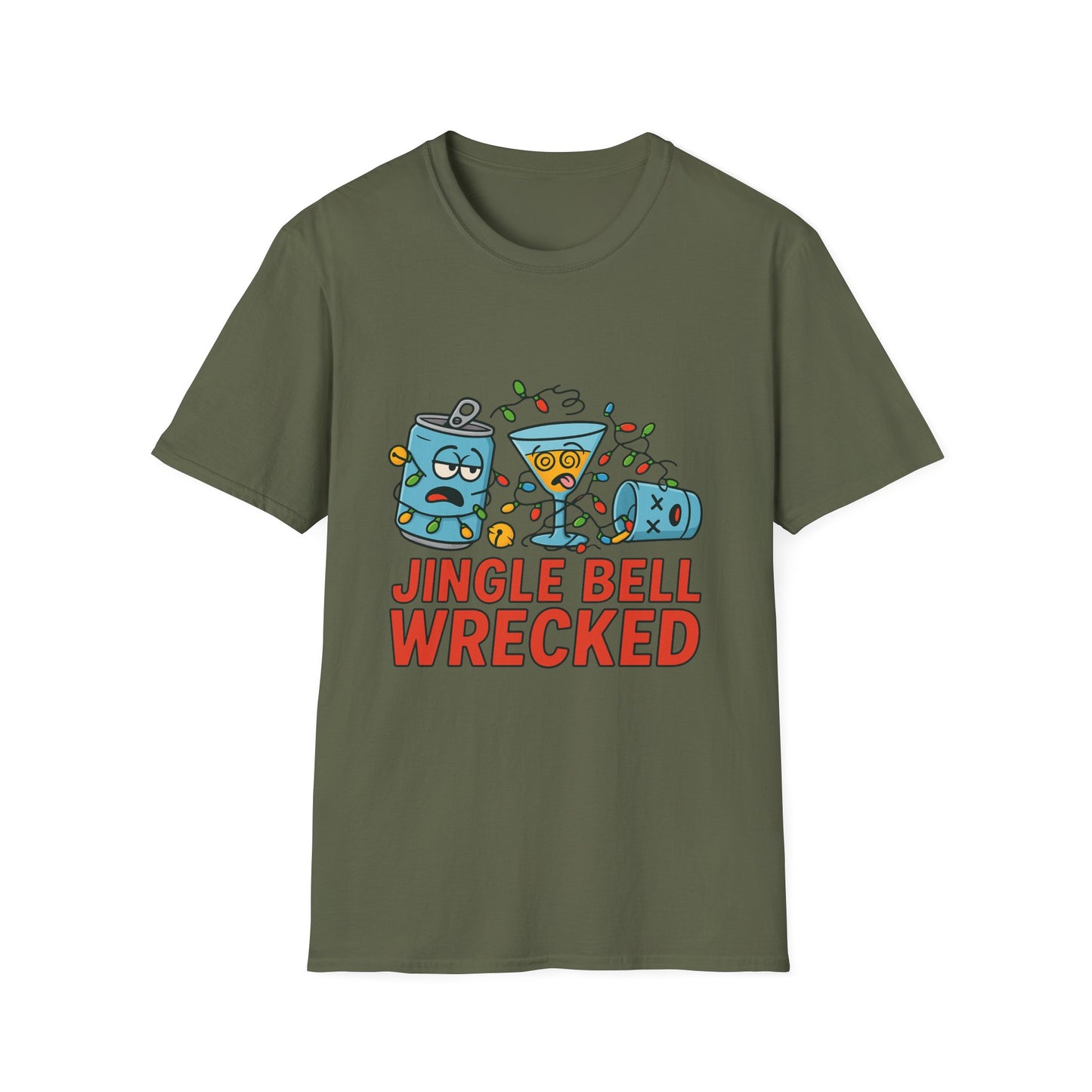 Jingle Bell Wrecked T-Shirt — Funny Christmas Party Holiday Tee