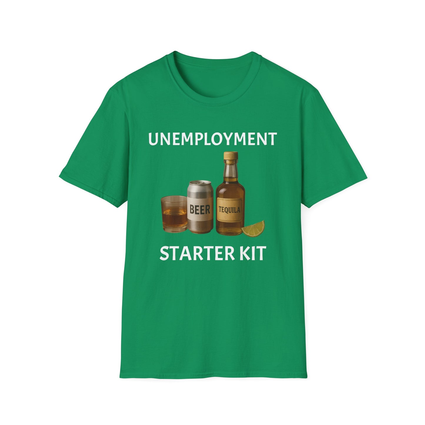 Unemployment Starter Kit T‑Shirt — Funny Beer & Tequila Graphic Tee