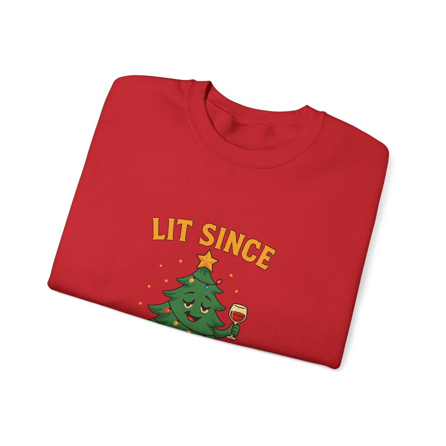 Christmas Sweatshirt — "Lit Since December 1st" Holiday Tree Crewneck