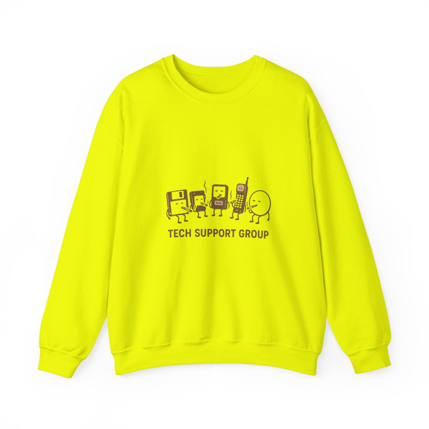 Tech Support Group Crewneck Sweatshirt – Cute IT Help Cartoon