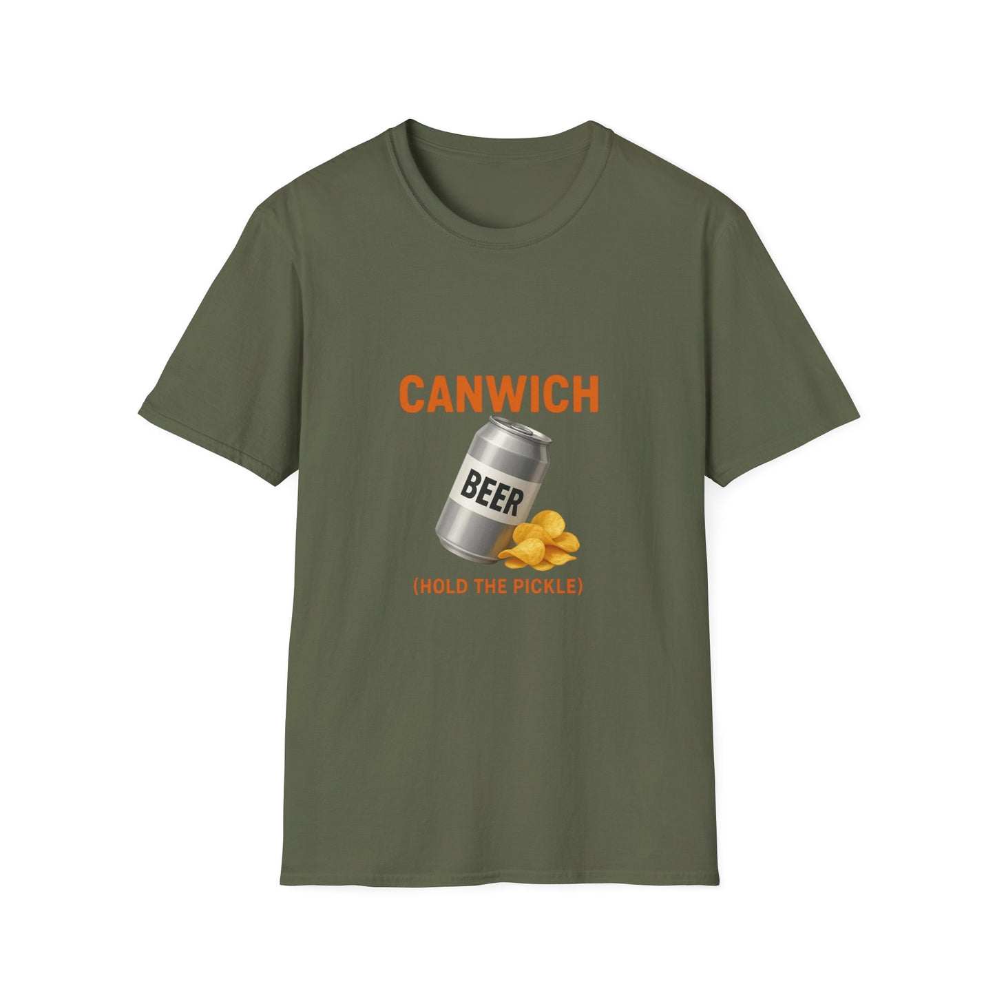 Canwich Beer T-Shirt (Hold the Pickle) — Funny Beer & Chips Graphic Tee
