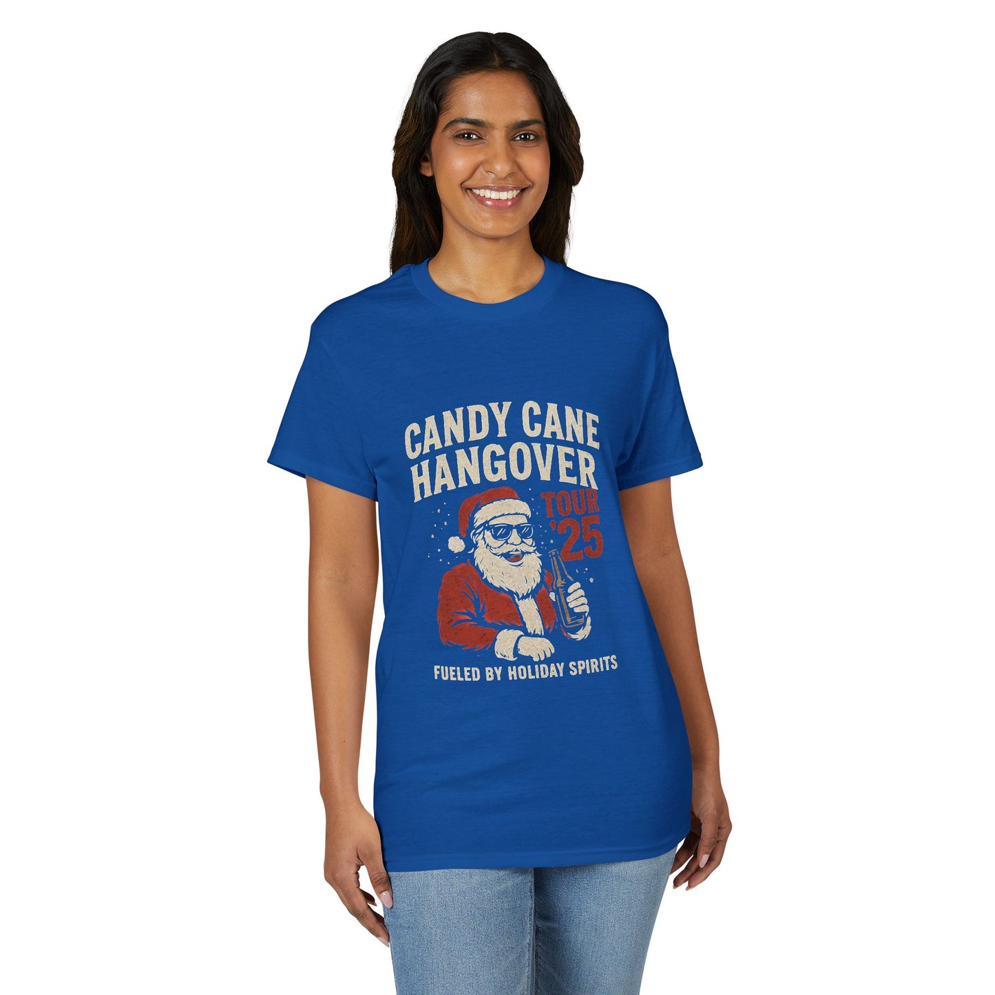 Candy Cane Hangover T-Shirt — Vintage Santa "Dec 25" Holiday Party Tee