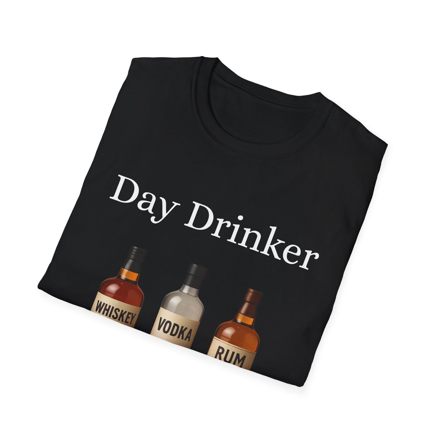 Liquor Bottle Graphic T-Shirt — Whiskey Vodka Rum Vintage Bar Tee