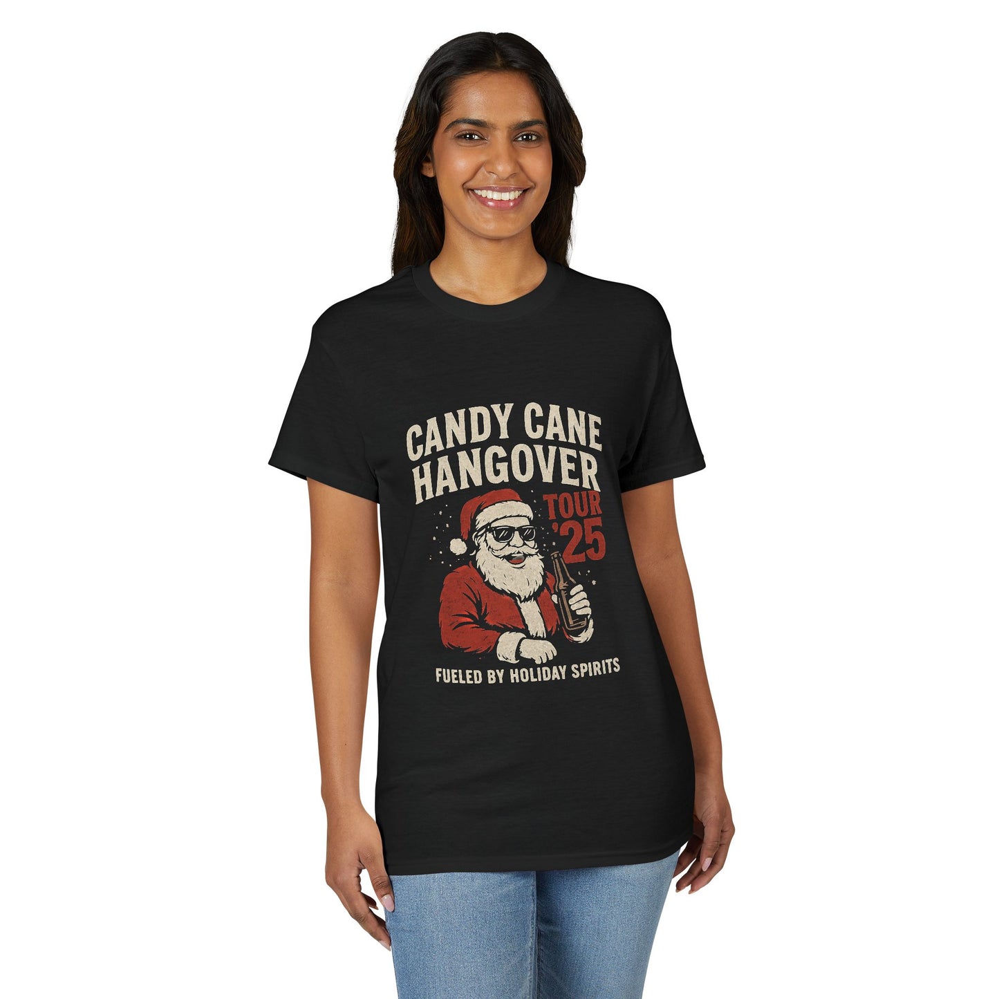 Candy Cane Hangover T-Shirt — Vintage Santa "Dec 25" Holiday Party Tee