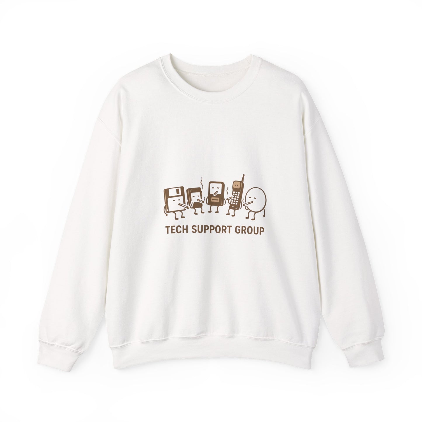 Tech Support Group Crewneck Sweatshirt – Cute IT Help Cartoon