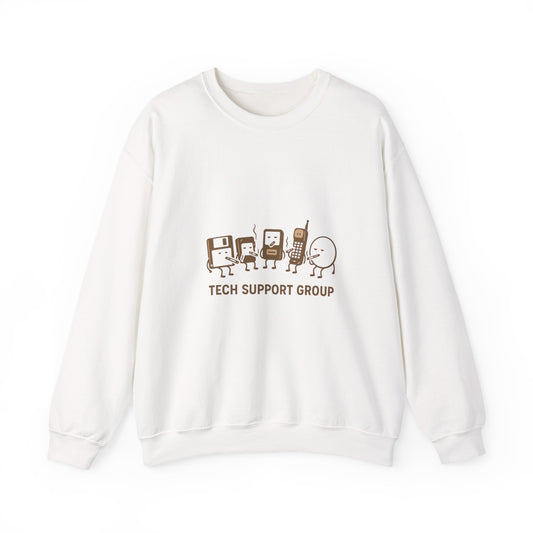 Tech Support Group Crewneck Sweatshirt – Cute IT Help Cartoon
