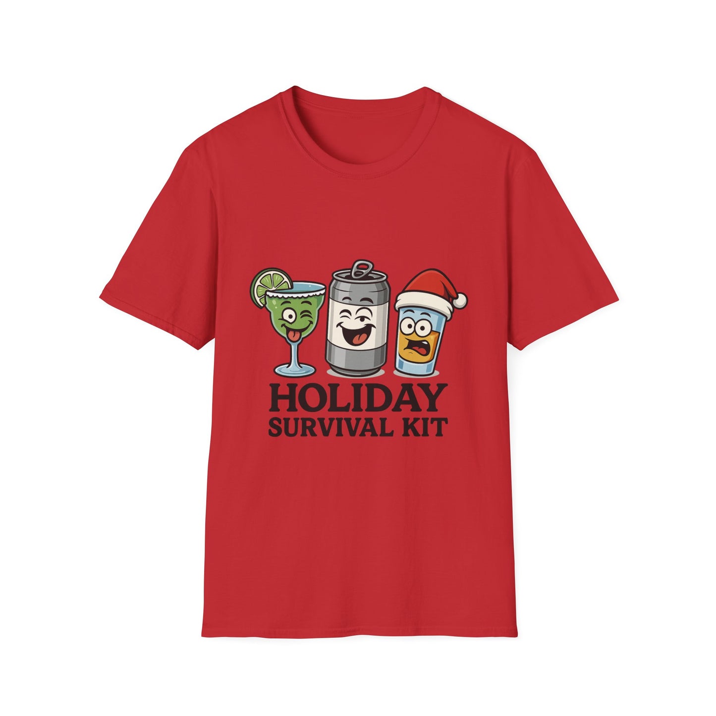 Holiday Survival Kit T-Shirt — Funny Christmas Cocktail Tee