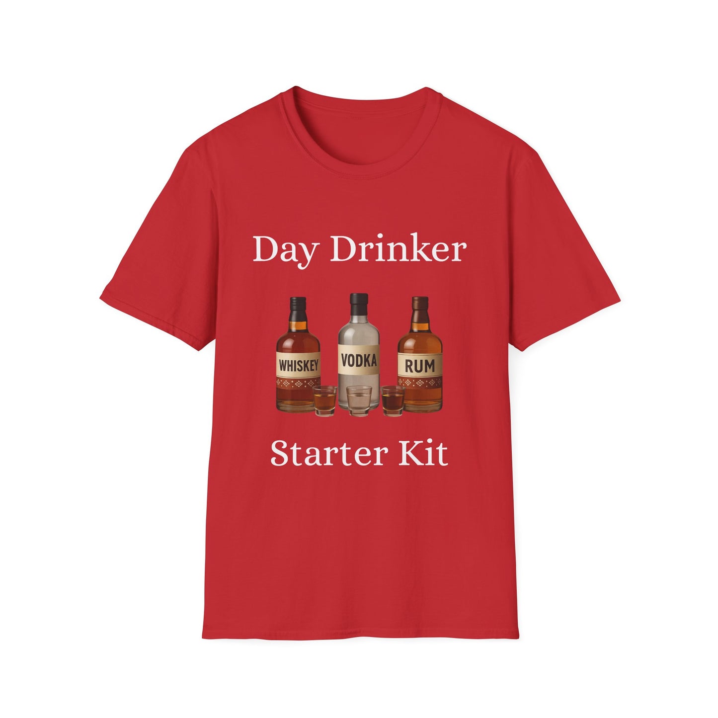 Liquor Bottle Graphic T-Shirt — Whiskey Vodka Rum Vintage Bar Tee