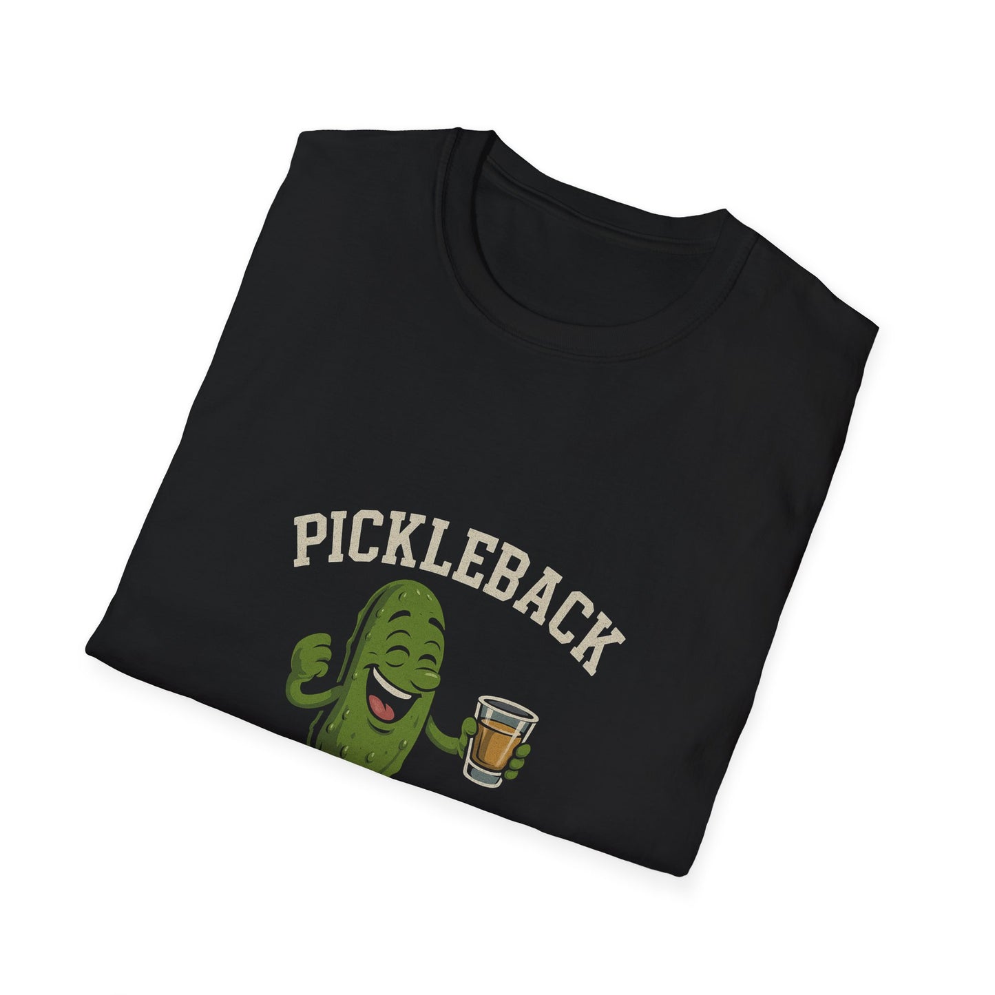 Pickleback University T-Shirt — “Class of Never” Funny Pickle & Shot Graphic Tee