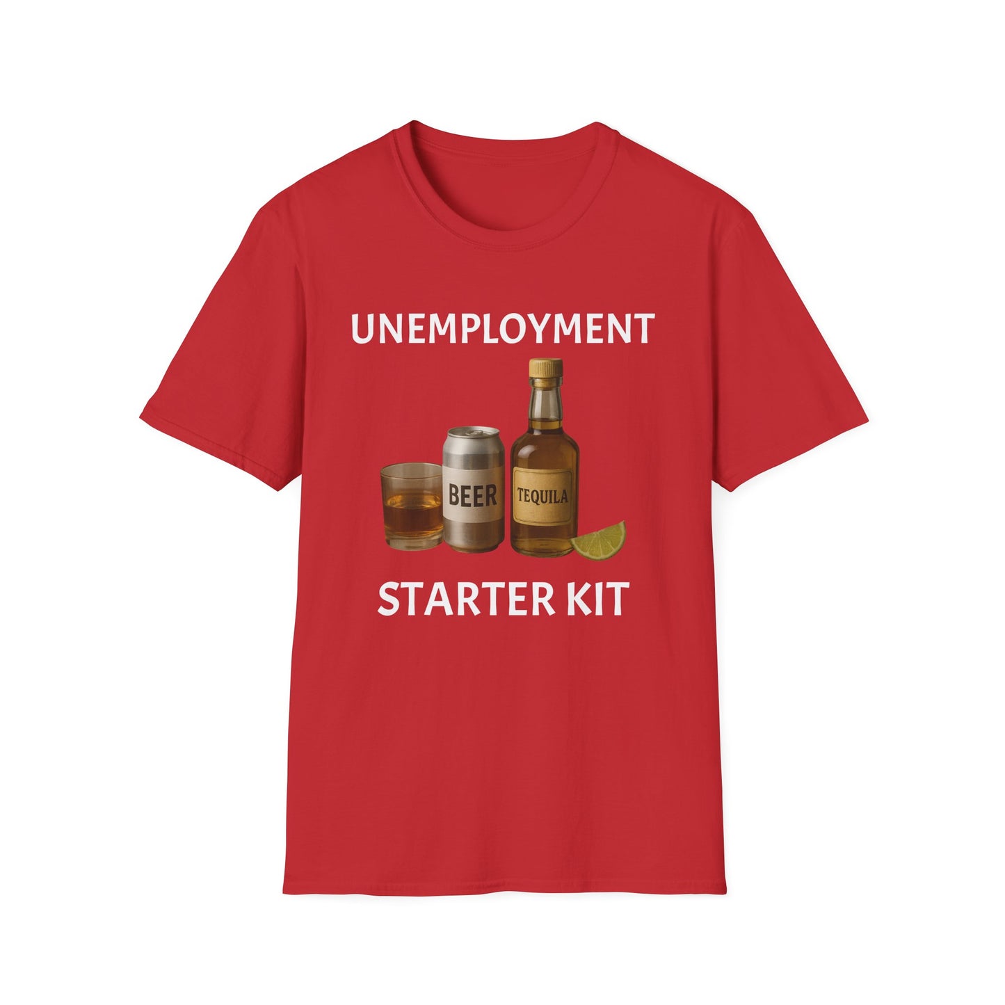 Unemployment Starter Kit T‑Shirt — Funny Beer & Tequila Graphic Tee