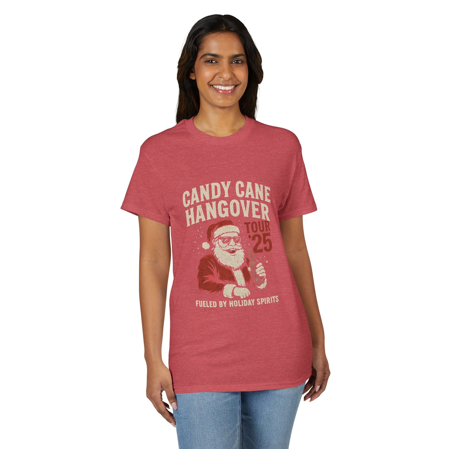 Candy Cane Hangover T-Shirt — Vintage Santa "Dec 25" Holiday Party Tee