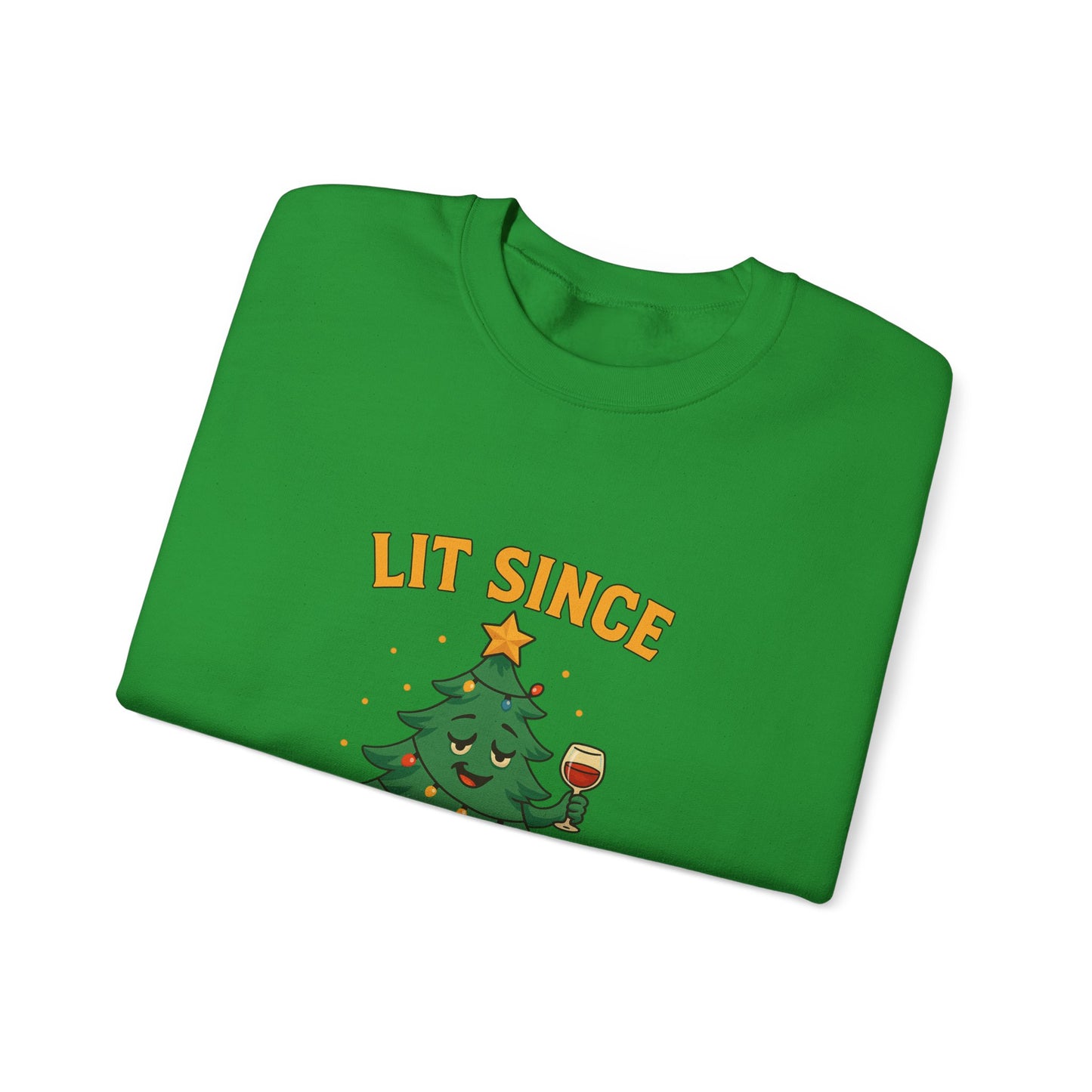 Christmas Sweatshirt — "Lit Since December 1st" Holiday Tree Crewneck