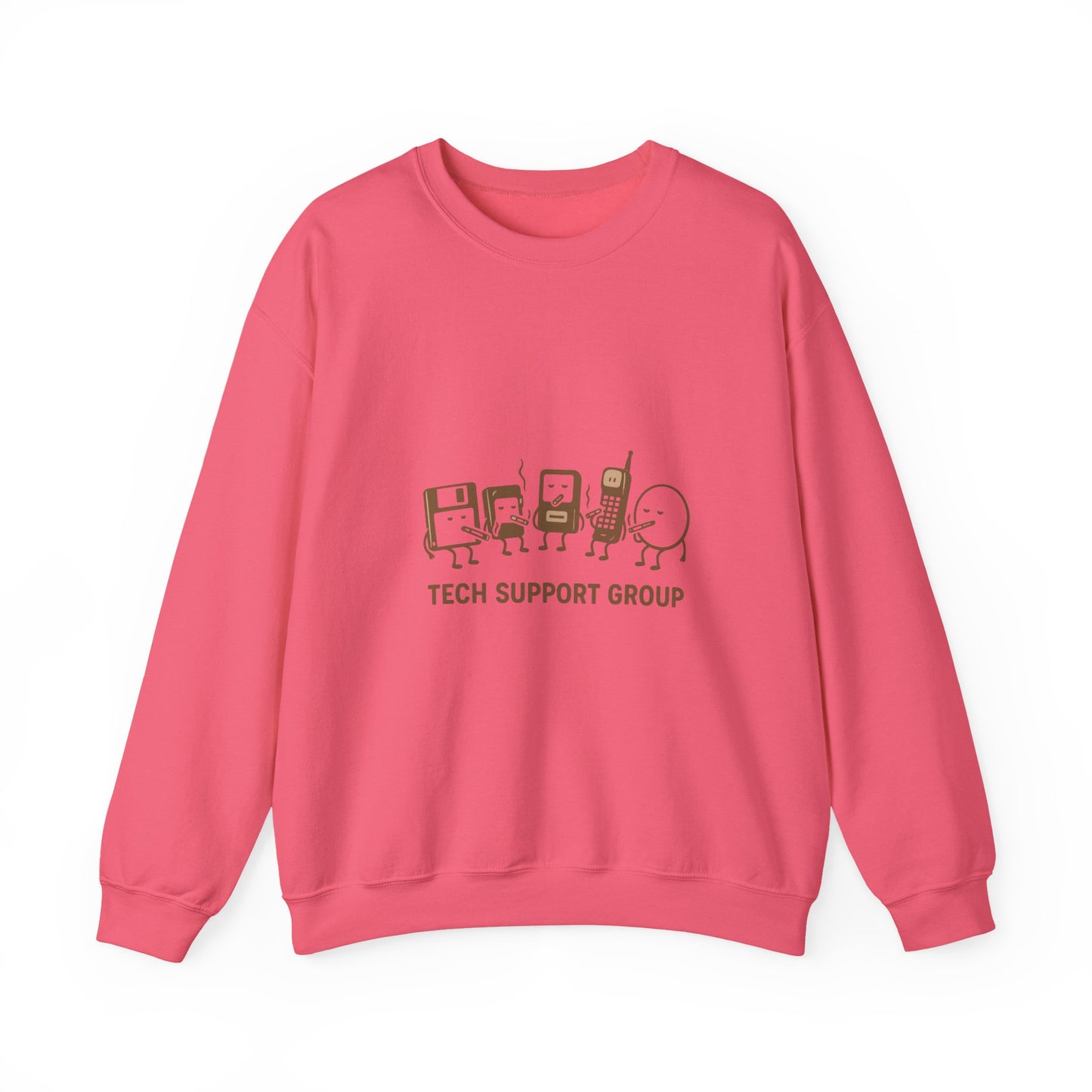 Tech Support Group Crewneck Sweatshirt – Cute IT Help Cartoon