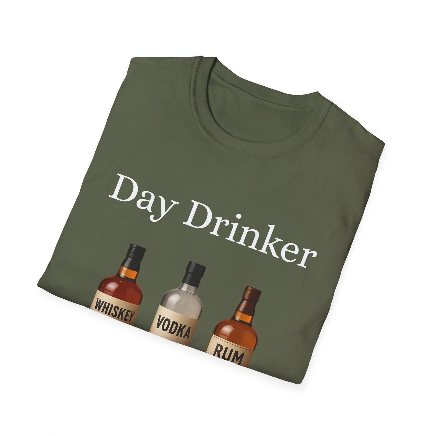 Liquor Bottle Graphic T-Shirt — Whiskey Vodka Rum Vintage Bar Tee