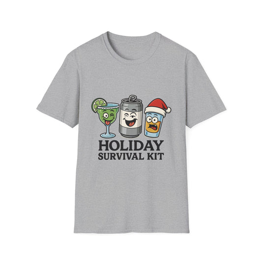 Holiday Survival Kit T-Shirt — Funny Christmas Cocktail Tee