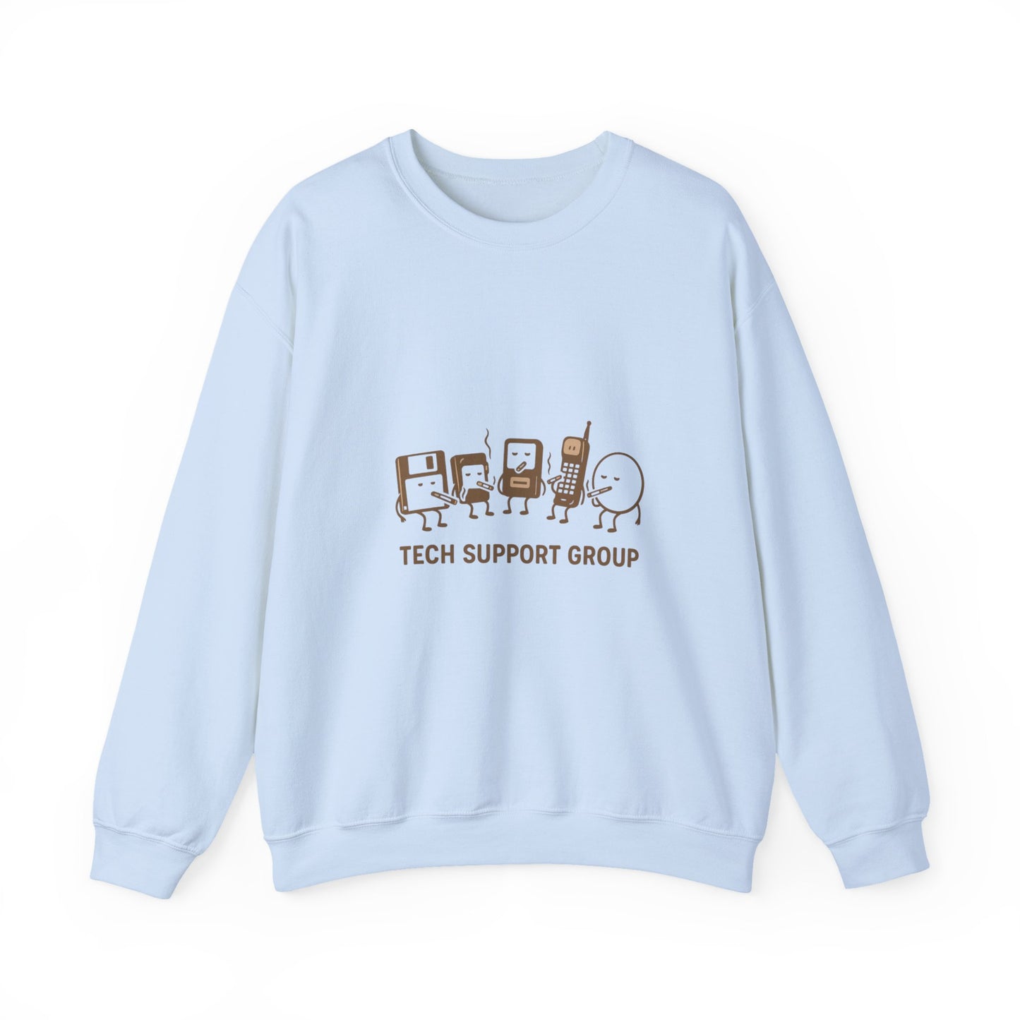 Tech Support Group Crewneck Sweatshirt – Cute IT Help Cartoon
