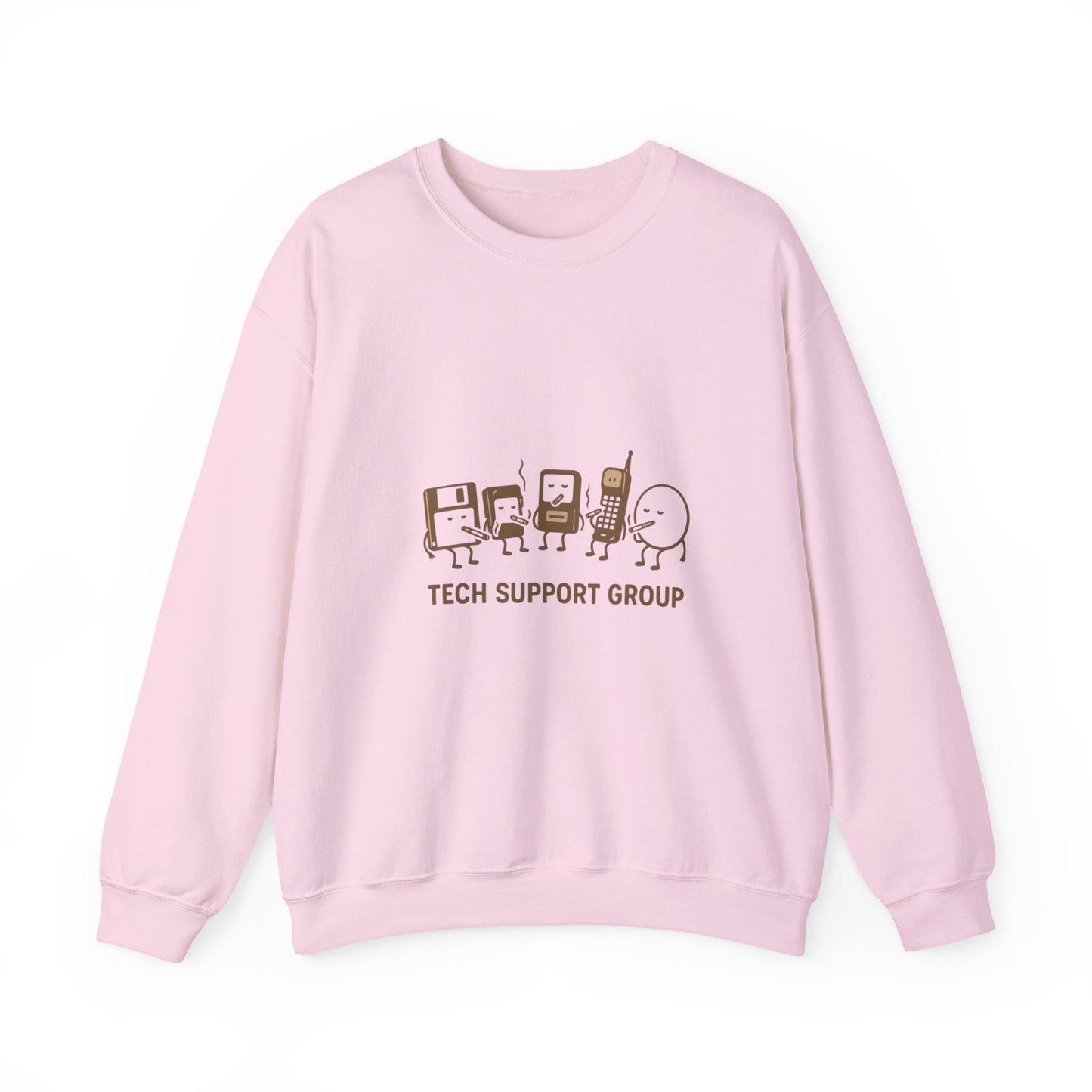 Tech Support Group Crewneck Sweatshirt – Cute IT Help Cartoon