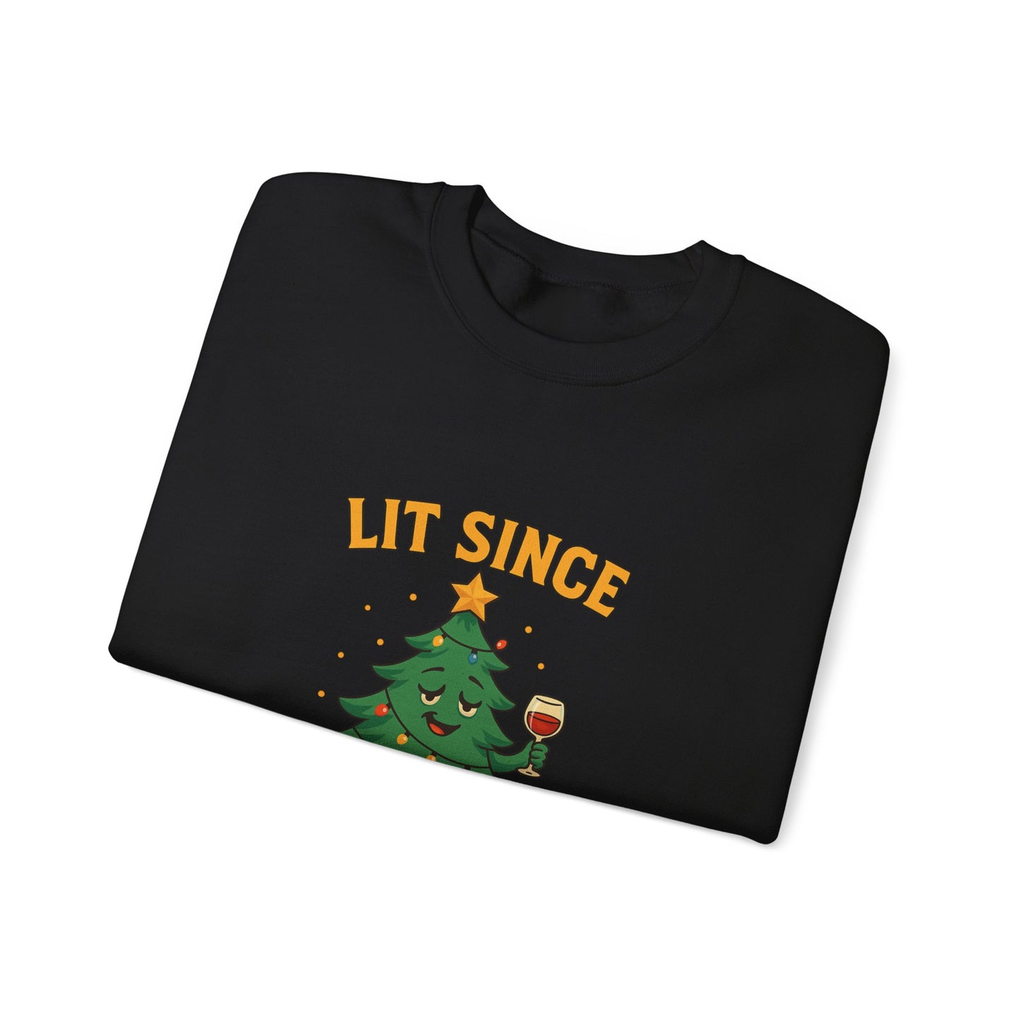 Christmas Sweatshirt — "Lit Since December 1st" Holiday Tree Crewneck