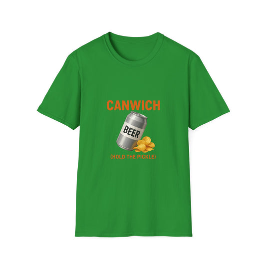 Canwich Beer T-Shirt (Hold the Pickle) — Funny Beer & Chips Graphic Tee